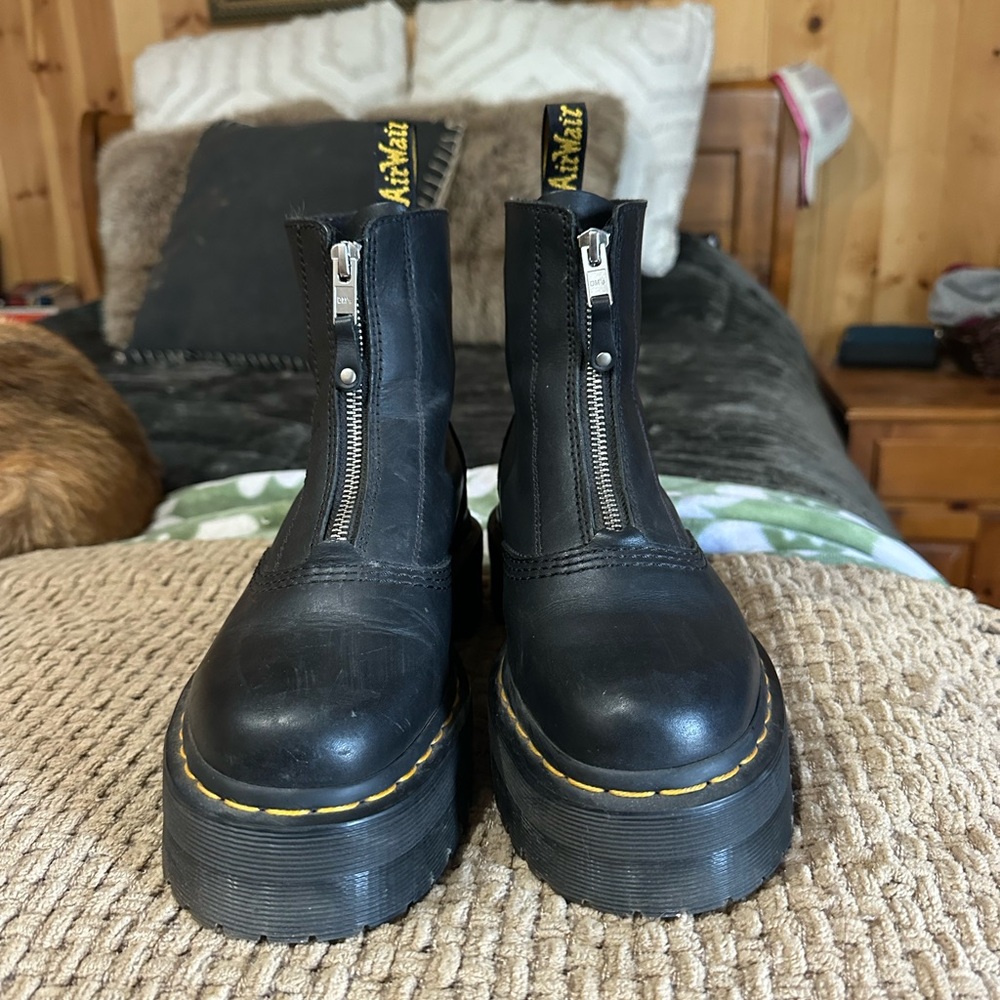 Dr. Martens Black Platform Combat Boots
